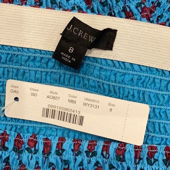 NWT J. CREW Smocked Mermaid Midi Skirt in Floral Block Sz 8 - Picture 6 of 9